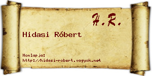 Hidasi Róbert névjegykártya